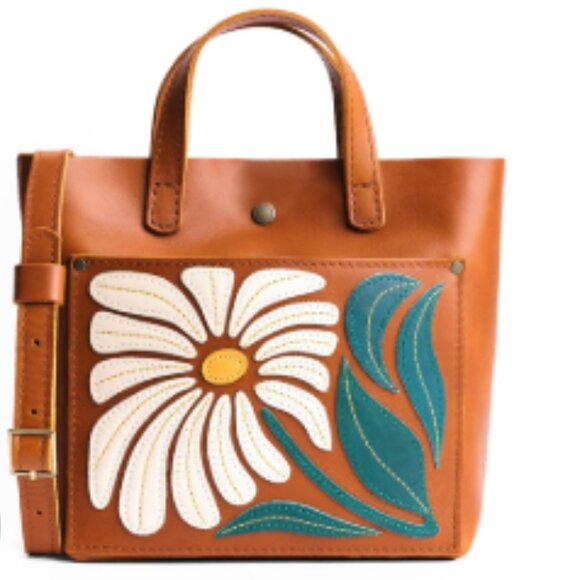 Portland Leather Handbags - Like New! Portland Leather Wildflower Honey Mini Crossbody Tote